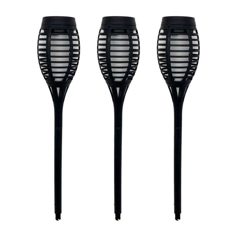 torcia solare da giardino koopman cx2100520 nero 3pz