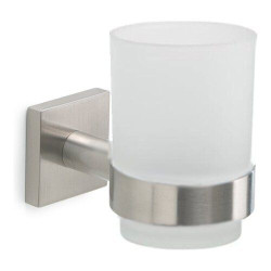 portaspazzolini gedy fuji fj10-38 da parete cromo lucido argento/bianco