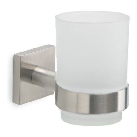 portaspazzolini gedy fuji fj10-38 da parete cromo lucido argento/bianco