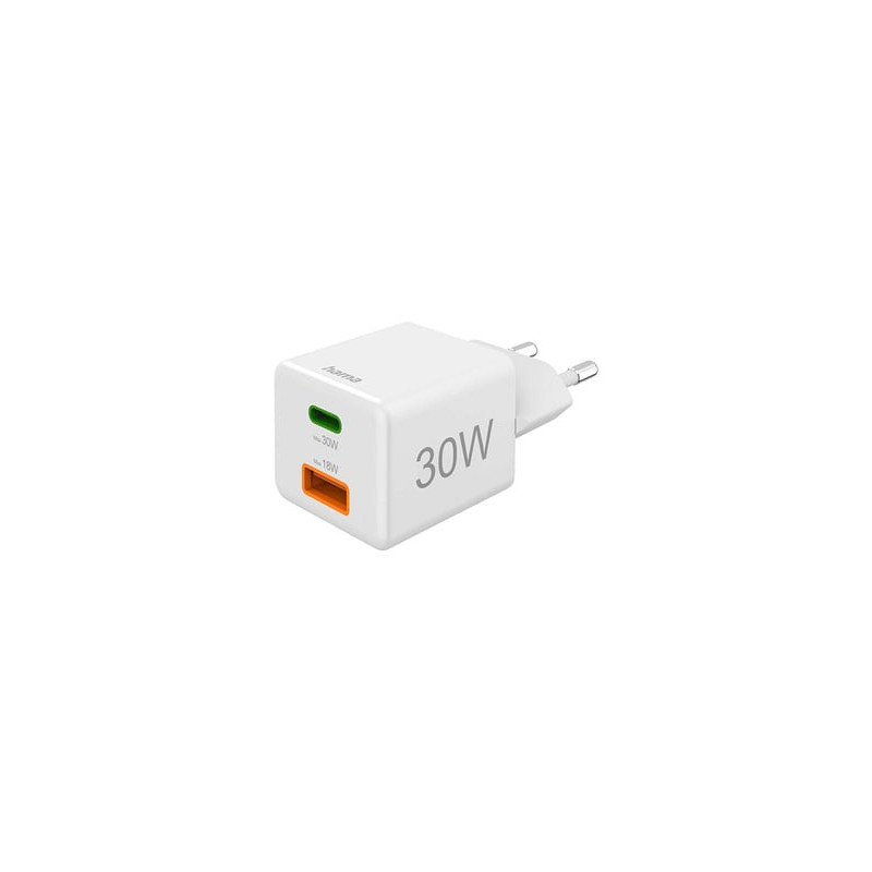 alimentatore da rete hama usb-a/usb-c 30w bianco [201992]
