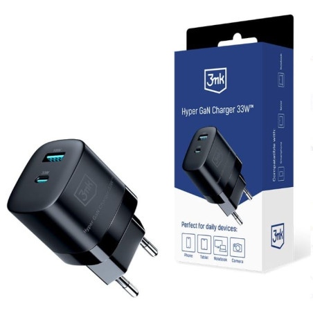 alimentatore da rete 3mk hyper gan charger 33w nero [5903108541268]