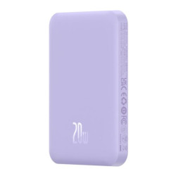 powerbank magnetic mini baseus 5000mah + cavo usb-c viola [p10022107513-00]