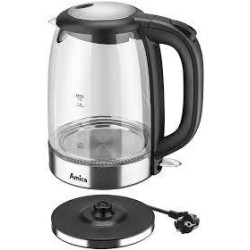 bollitore elettrico amica in vetro 1.7l kd2050 nero/argento/trasparente