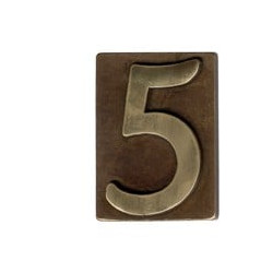 Numero civico ottone bronzato mm 60x80 numero 6