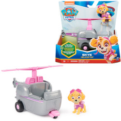 spinmaster 6069061 paw patrol: elicottero con figurina skye grigio/rosa