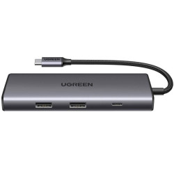 hub usb ugreen cm498 multifunzione usb-c 9in1 argento [15600]