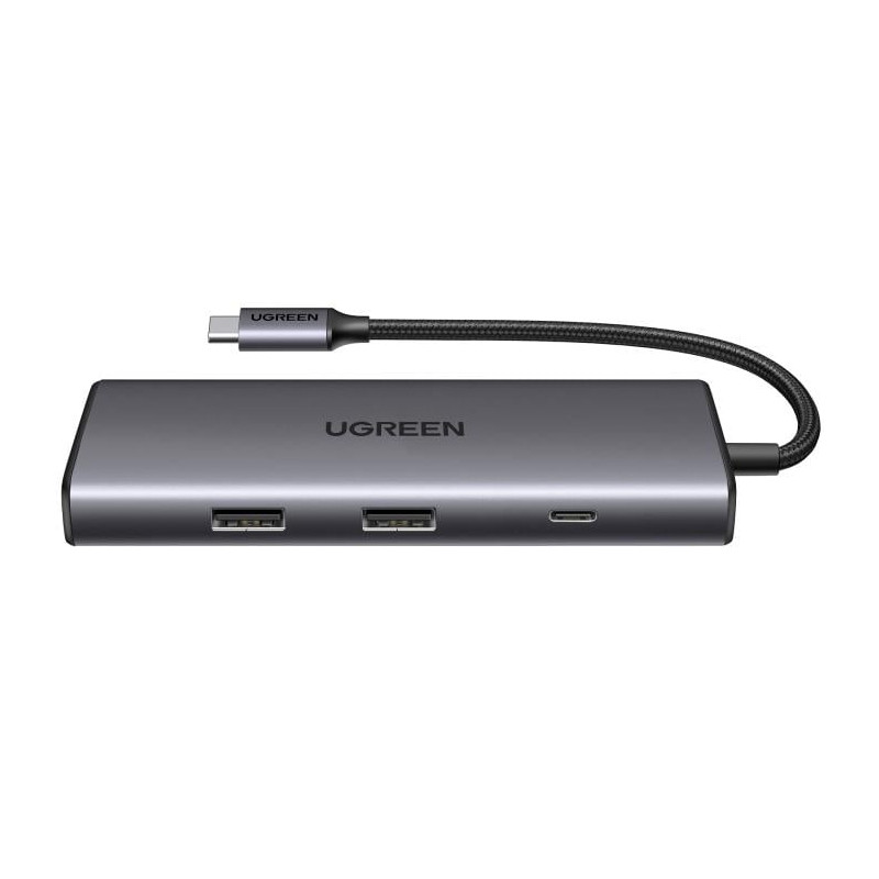 hub usb ugreen cm498 multifunzione usb-c 9in1 argento [15600]