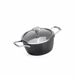 casseruola alluflon moneta con vetro vetro 24cm nero/grigio