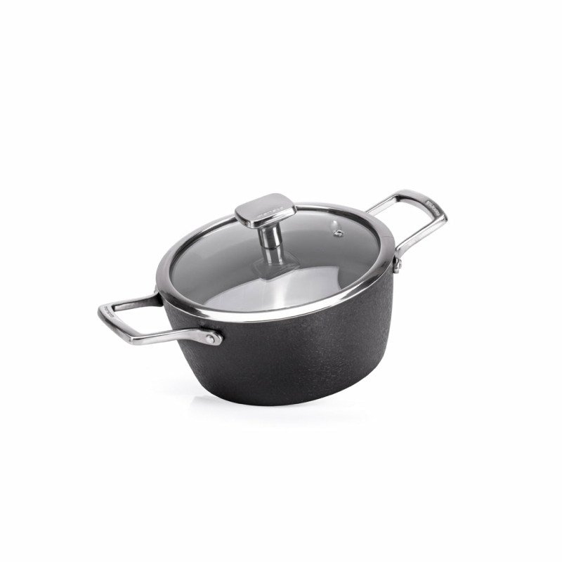 casseruola alluflon moneta con vetro vetro 24cm nero/grigio