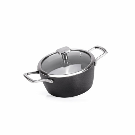 casseruola alluflon moneta con coperchio 28cm nero/grigio