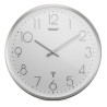 orologio da parete mebus radiocontrollato bianco/argento [19776]