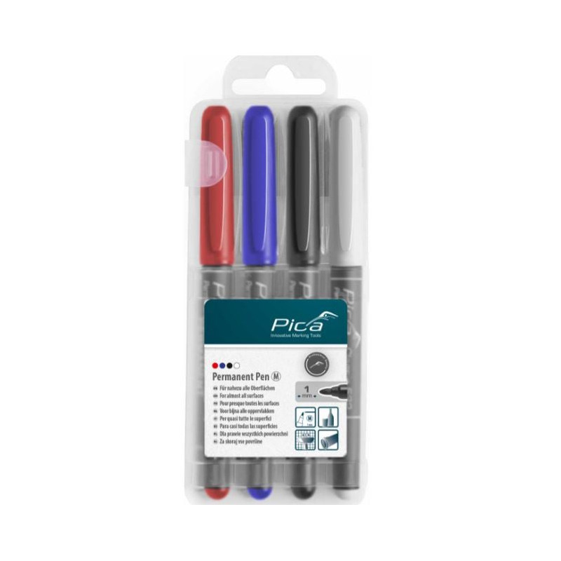 set pennarelli indelebili pica-marker assortita con penna bianca