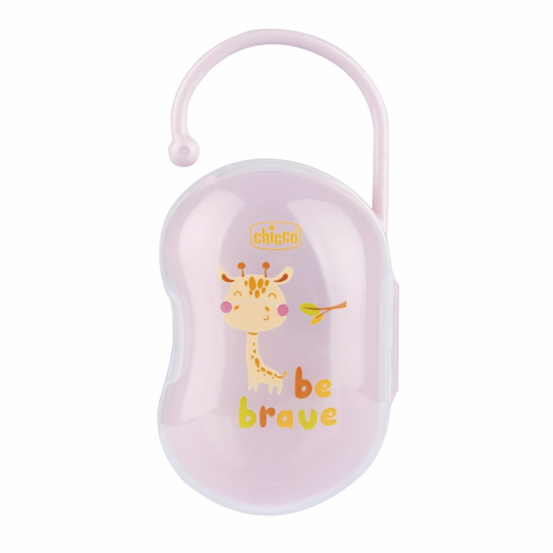 porta succhietto chicco be brave per 2 ciucci con clip rosa