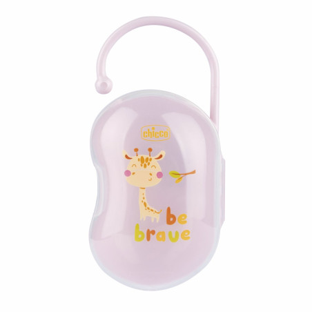 porta succhietto chicco be brave per 2 ciucci con clip rosa