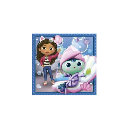 set 3 puzzle clementoni koci domek gabi 29Ã?Â?19cm 48pz multicolore