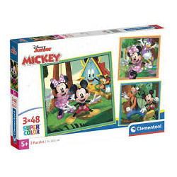 set 3 puzzle clementoni disney topolino e i suoi amici 26.8x18.3cm