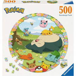 puzzle ravensburger rotondo pokemon in fiore multicolore 500pz