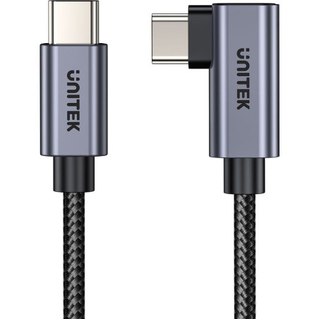 cavo usb unitek usb-c 1m 100w nero/grigio [c14123bk-1m]