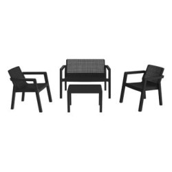 set salotto da giardino toomax riviera juta svart 4pcs