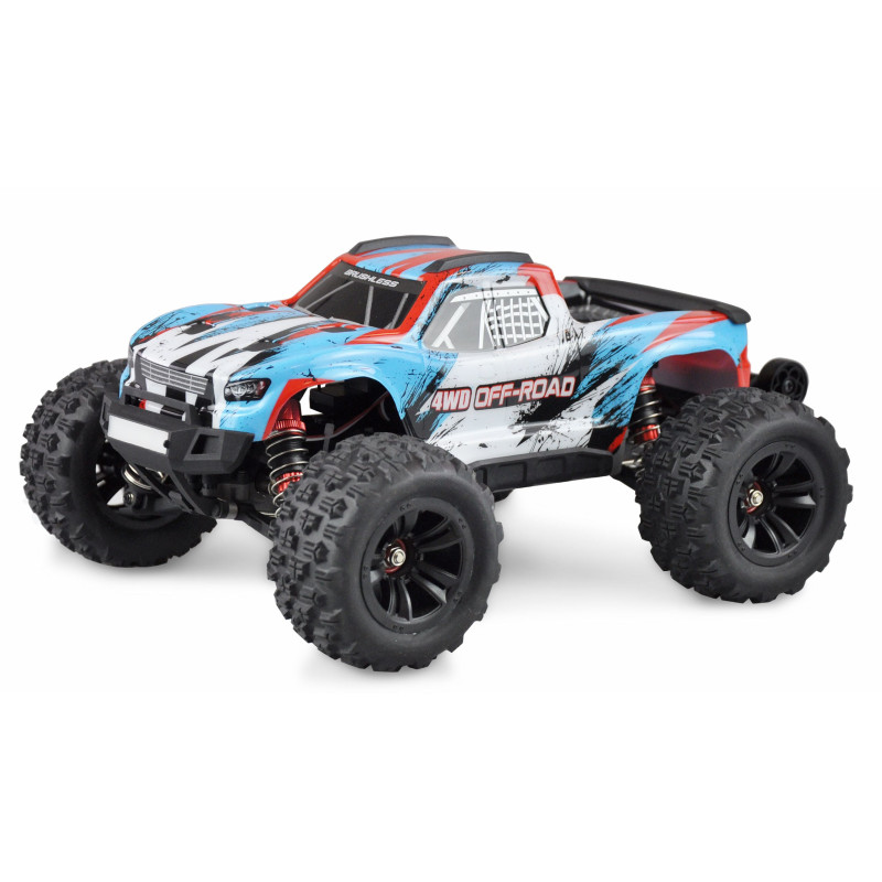 automodello amewi hyper go monster truck brushless 4wd 1/16 rtr blu/bianco