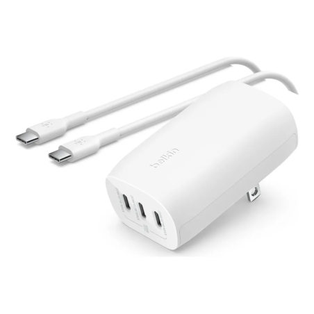 caricatore da muro belkin usb-c 3 porte con pps 67w 100w bianco