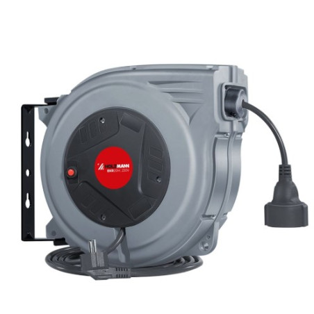avvolgicavo elettrico holzmann grigio/nero [ekr20m-230v]