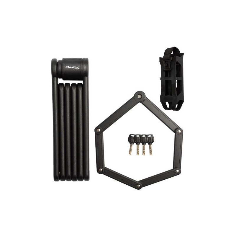 lucchetto bici master 8335eurdpro pieghevole con chiave nero [8335eurdpro]