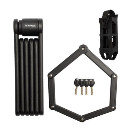 lucchetto bici master 8335eurdpro pieghevole con chiave nero [8335eurdpro]