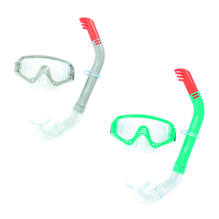 set maschera/boccaglio bestway 24020 policarbonato blu/verde