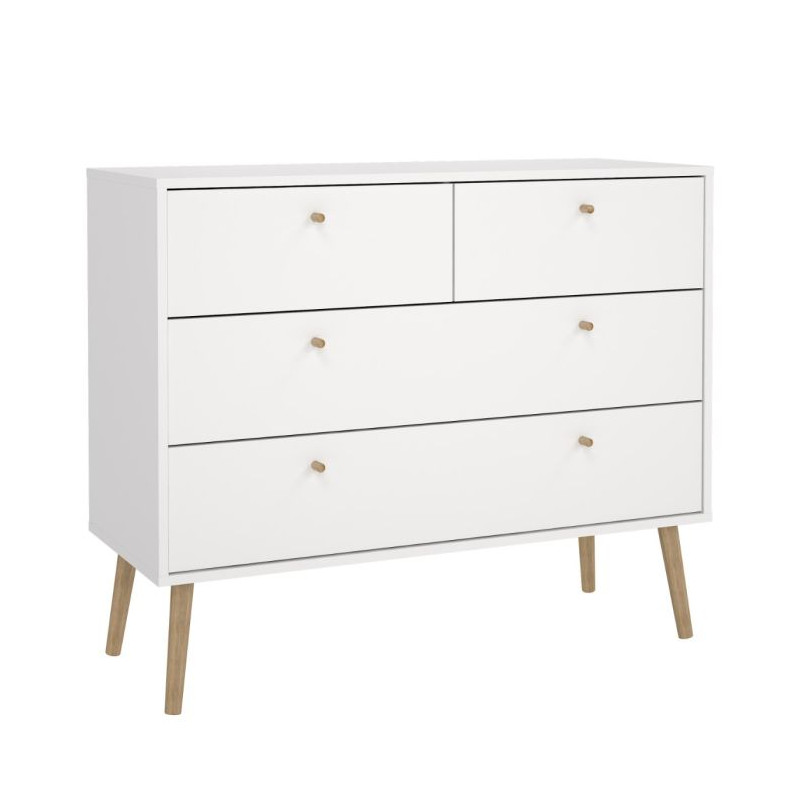 cassettiera tvilum bodo 4 cassetti 98.7x81.7x39.1cm bianco