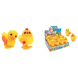 giocattolo globo animale wtoy gallo/anatra a molla giallo