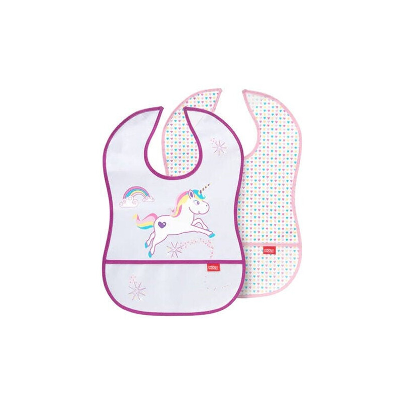 set bavaglini nuby nv09001 con tasca raccoglibriciole 28.4x24.2x0.4cm