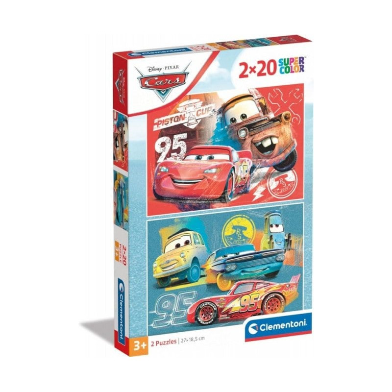puzzle clementoni cars super color multicolore 2x20pz [wzclet0uc024808]
