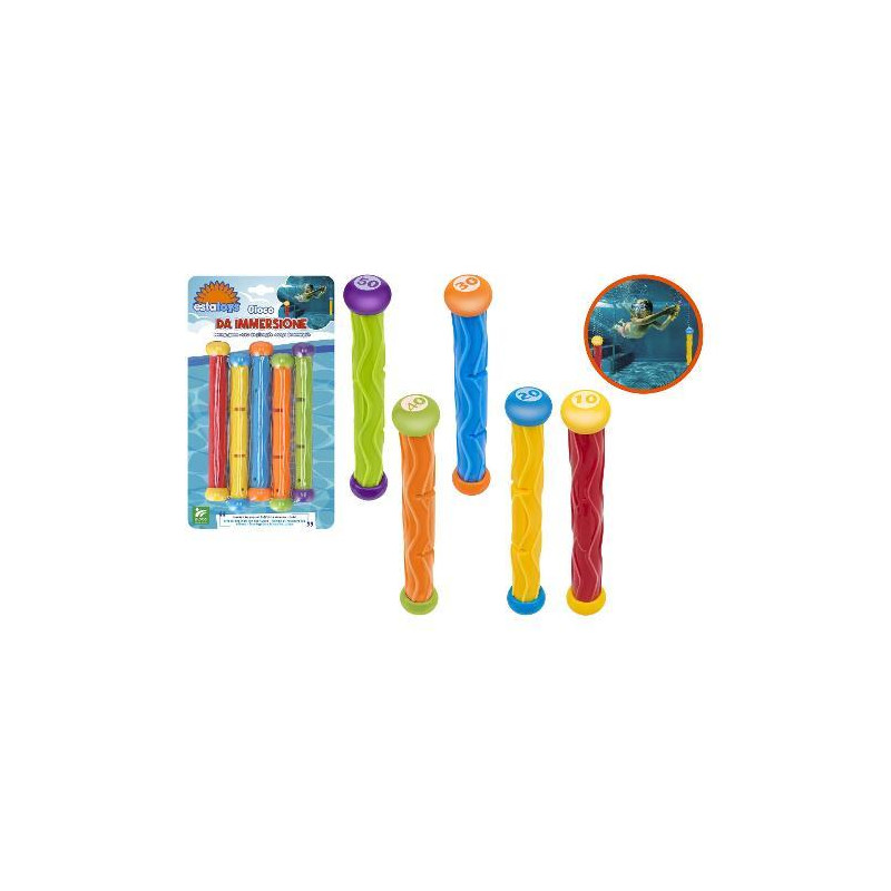 gioco ad aqua globo tubi ad immersione multicolore 5pz