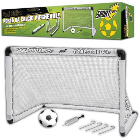 porta da calcio mandelli goal striker pieghevole 90x59x61cm con palla
