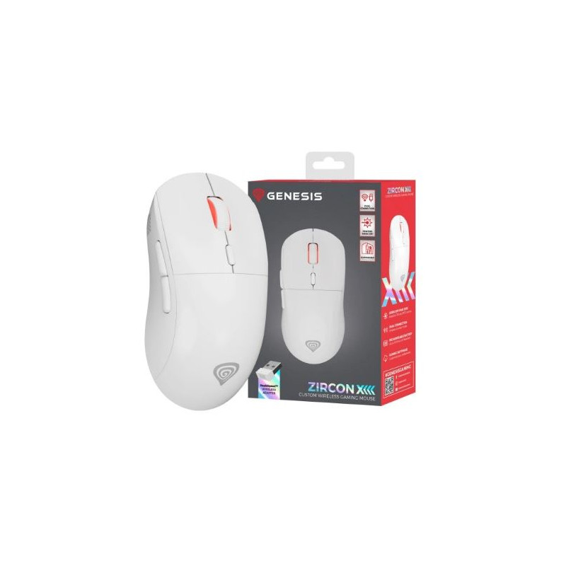 mouse genesis zircon xiii custom wireless rgb 26000dpi bianco [nmg-2090]