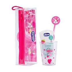 kit l'igiene chicco con cerniera per riporre orale hippo 36m+