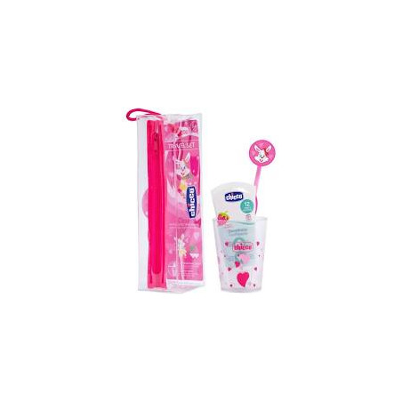 kit l'igiene chicco con cerniera per riporre orale hippo 36m+