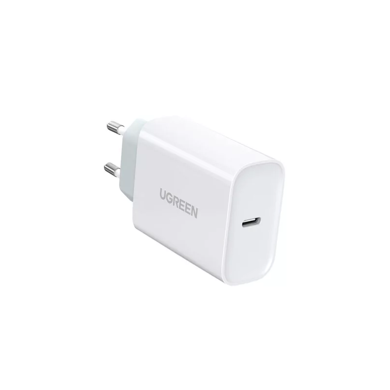 caricabatterie ugreen da muro 30w usb c bianco [70161b]