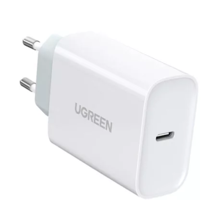 caricabatterie ugreen da muro 30w usb c bianco [70161b]