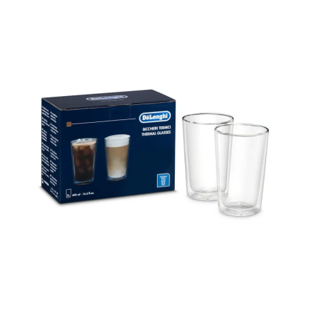 set di bicchieri vetro de'longhi 500ml transparente 2pz [as00001404
