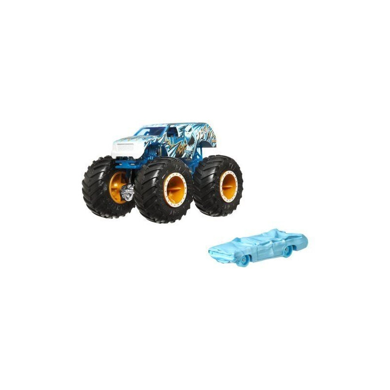 automodello mattel set monster truck distruggi e schianta
