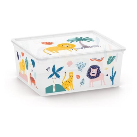 scatola salvaspazio keter c box style animali selvatici 18l multicolore