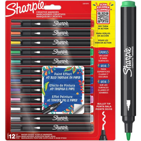 pennarelli sharpie creative marker a vernice acrilica assortito 12pz