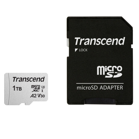 1tb scheda micro sdxc transcend usd300s 3d nand classe 1 argento
