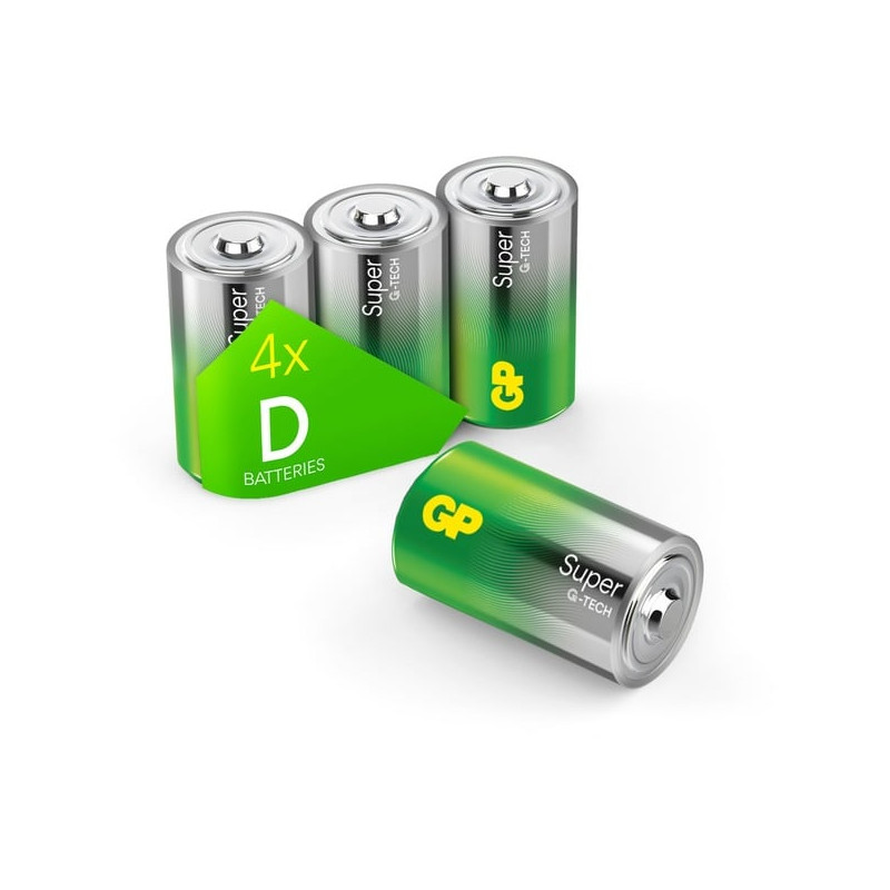 pile alcaline gp batteries super d mono lr20 1.5v 4pz [gpsup13a313s4]