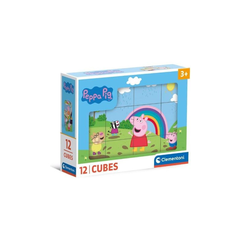 puzzle clementoni cubo peppa pig 16x12cm multicolore 12pz