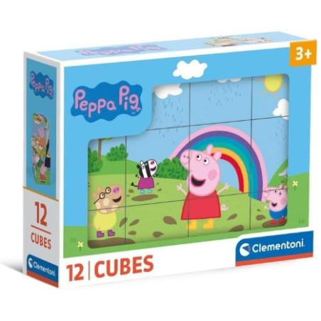 puzzle clementoni cubo peppa pig 16x12cm multicolore 12pz