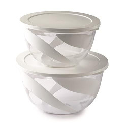 set insalatiere snips 3 e 5l con coperchio bianco 2pz