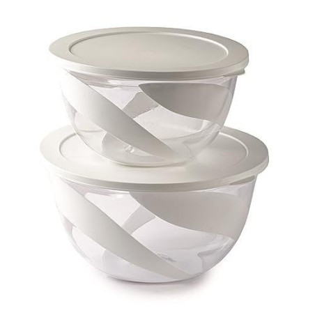 set insalatiere snips 3 e 5l con coperchio bianco 2pz